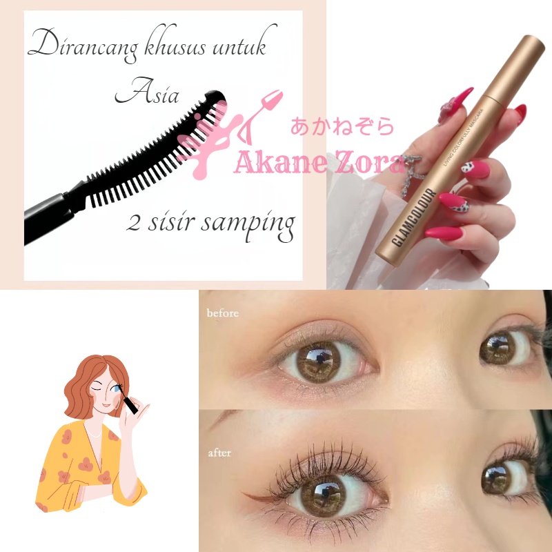 Momoda Babe Mascara Waterproof Profesional Long Lasting Gunakan Dengan Bulu Mata Palsu Perpanjang Bulu Mata Maskara