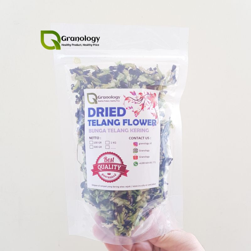 Bunga Telang Kering / Dried Telang Flower (50 gram) by Granology