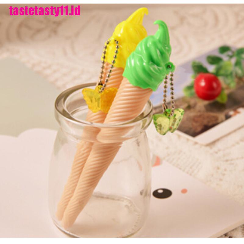 6pcs Pulpen Gel Bentuk Es Krim Warna Permen