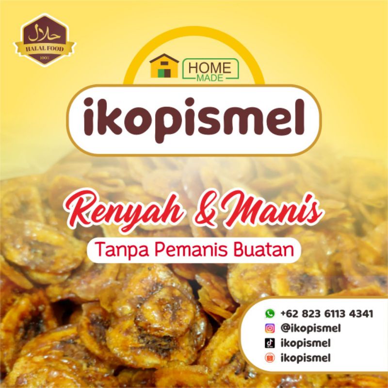 

PISMEL / Pisang Caramel Manis Renyah/kemasan 250 gr /100% Halal / No. Pemanis Buatan