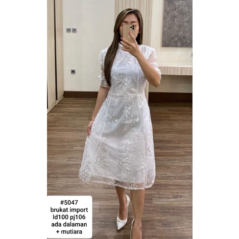 TUNIK KEMEJA PUTIH DRESS PUTIH POLOS SABRINA MIDI WHITE DRESS POLOS SL 5477
