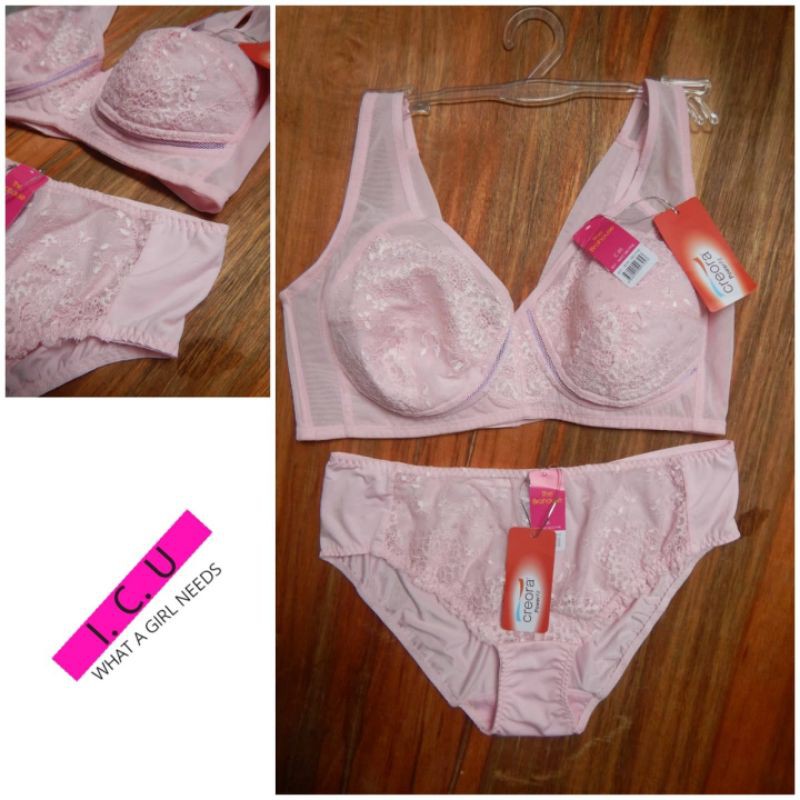 Big Size Bra Set The Bra House Pink B01-855C /Bra Size 38 C85 / Panty Size XXL