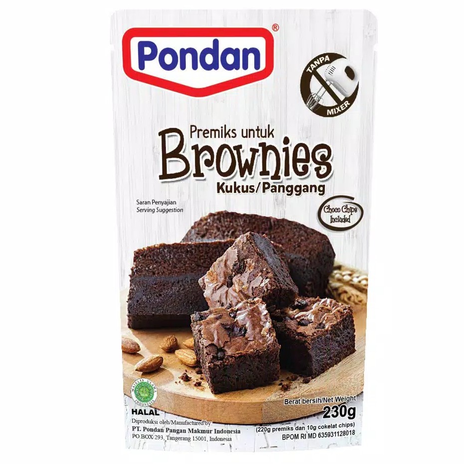 

Pondan Brownies Kukus Panggang Pouch 230gr