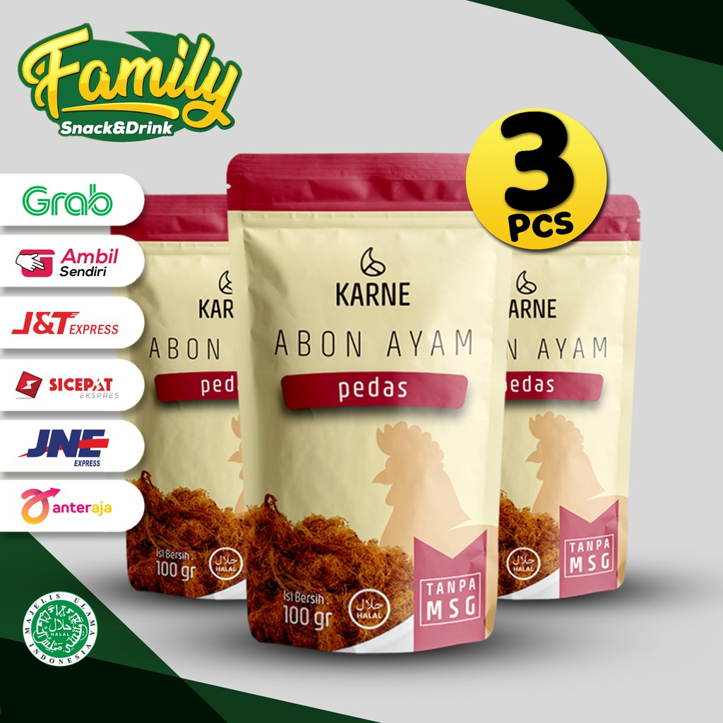 

Chicken Floss Spicy - Abon Daging Ayam Pedas Paket 3pcs