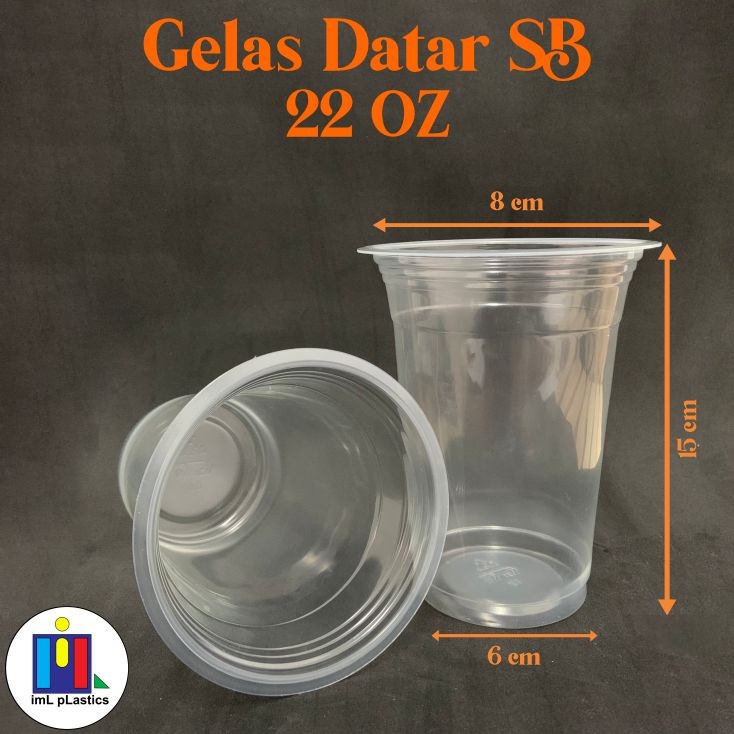 Gelas Oz/Gelas Plastik/Gelas Datar/Gelas Super Bubble Uk. 22 - 50pcs