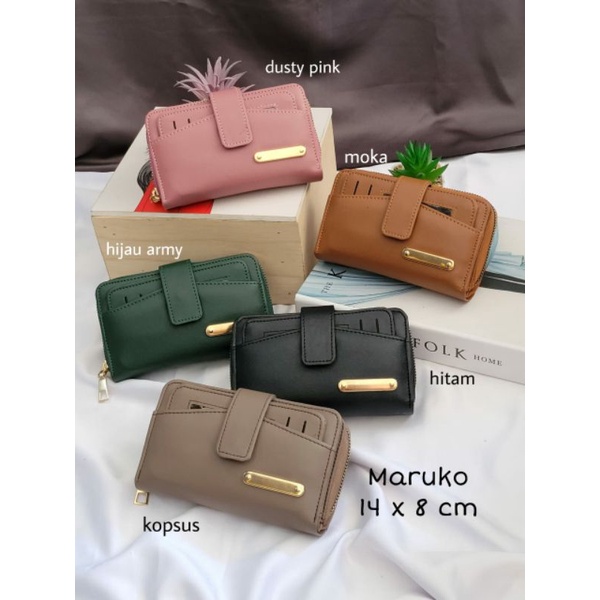 Maruko Dompet Lipat Wanita Model Polos