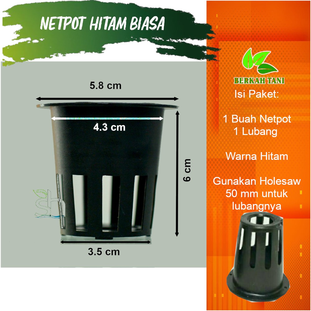Netpot Hidroponik Diameter 4.5 cm Tinggi 6 cm