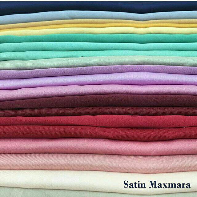 Kain polos bahan satin maxmara