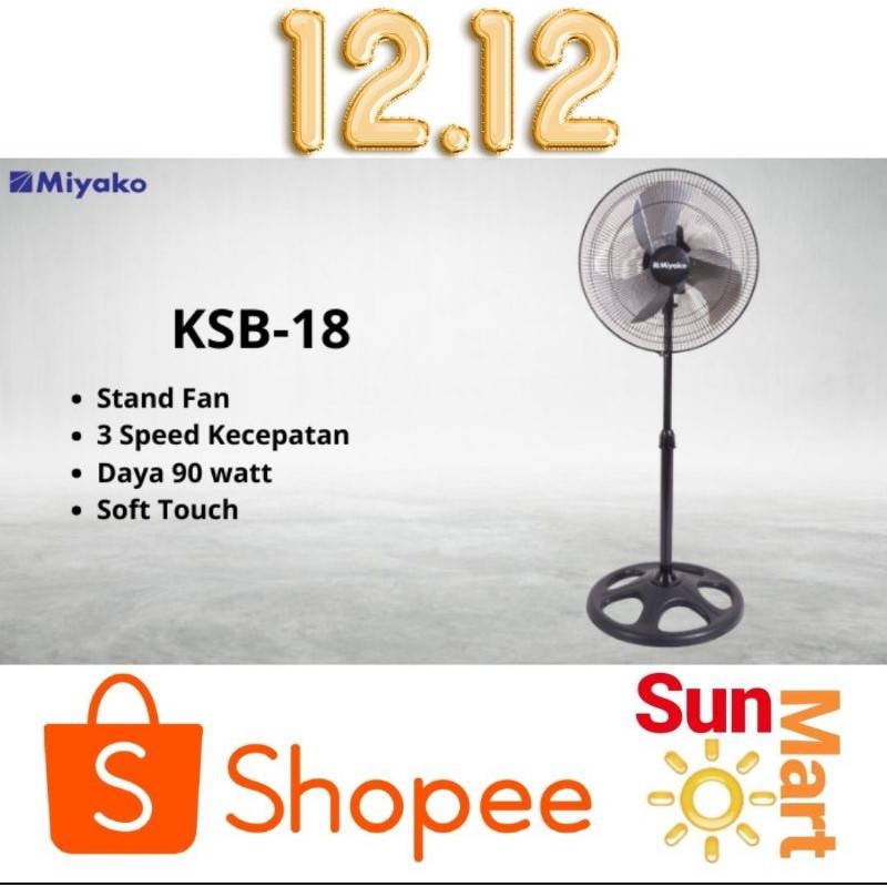 BURUAN BELI Kipas Angin BESI Berdiri / Stand Fan Miyako Indurstial KSB - 18