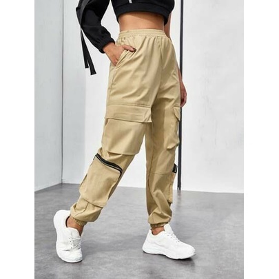 Celana cargo pants solid pocket// celana pria wanita