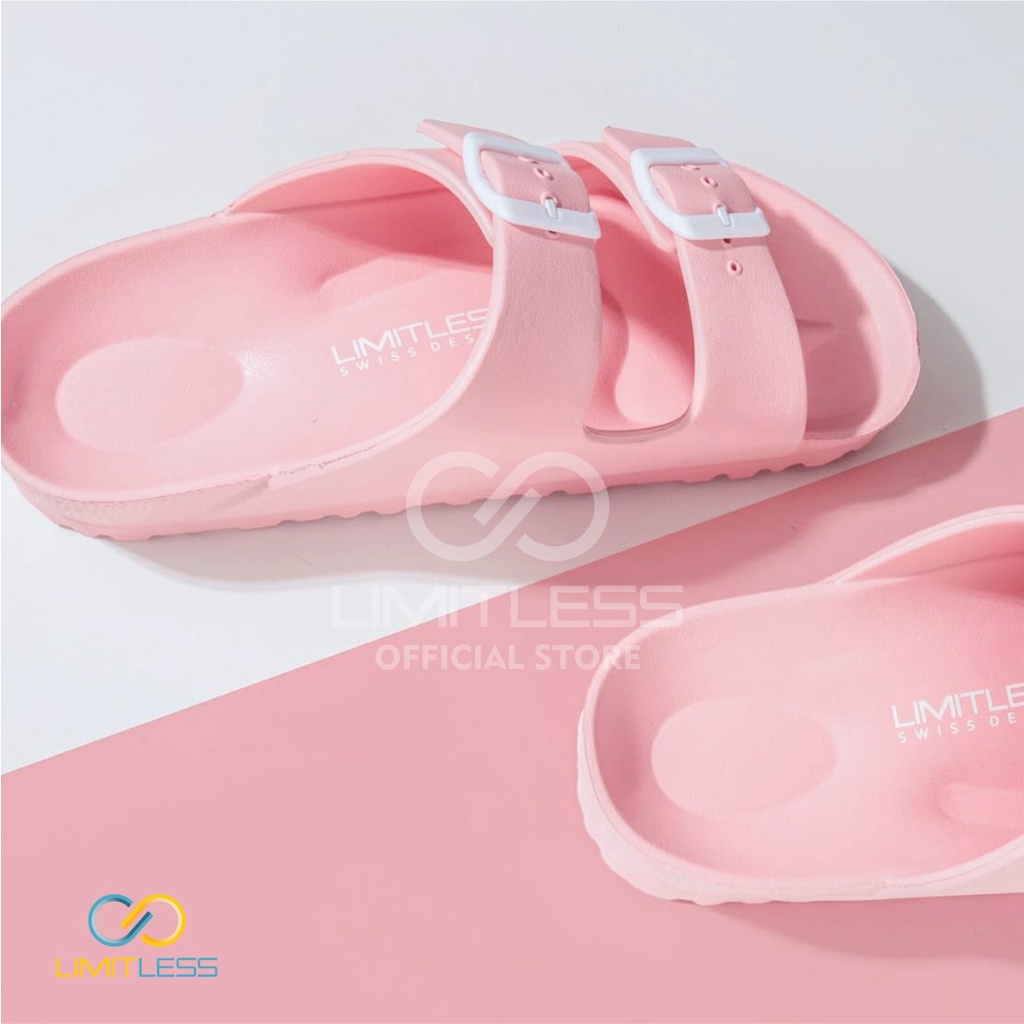 Limitless - Sandal Wanita Sandal Slip On Phylon Strap 2 - Size 36-40-BLOSSOM PINK