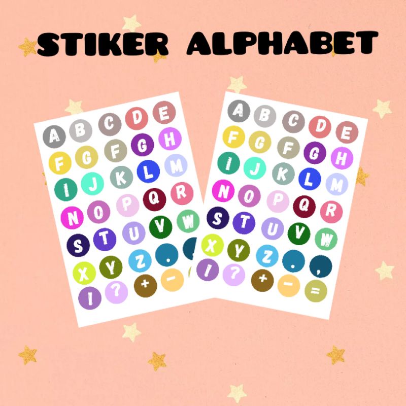 

Stiker alphabet glossy/Stiker diary/buku tulis/notebook