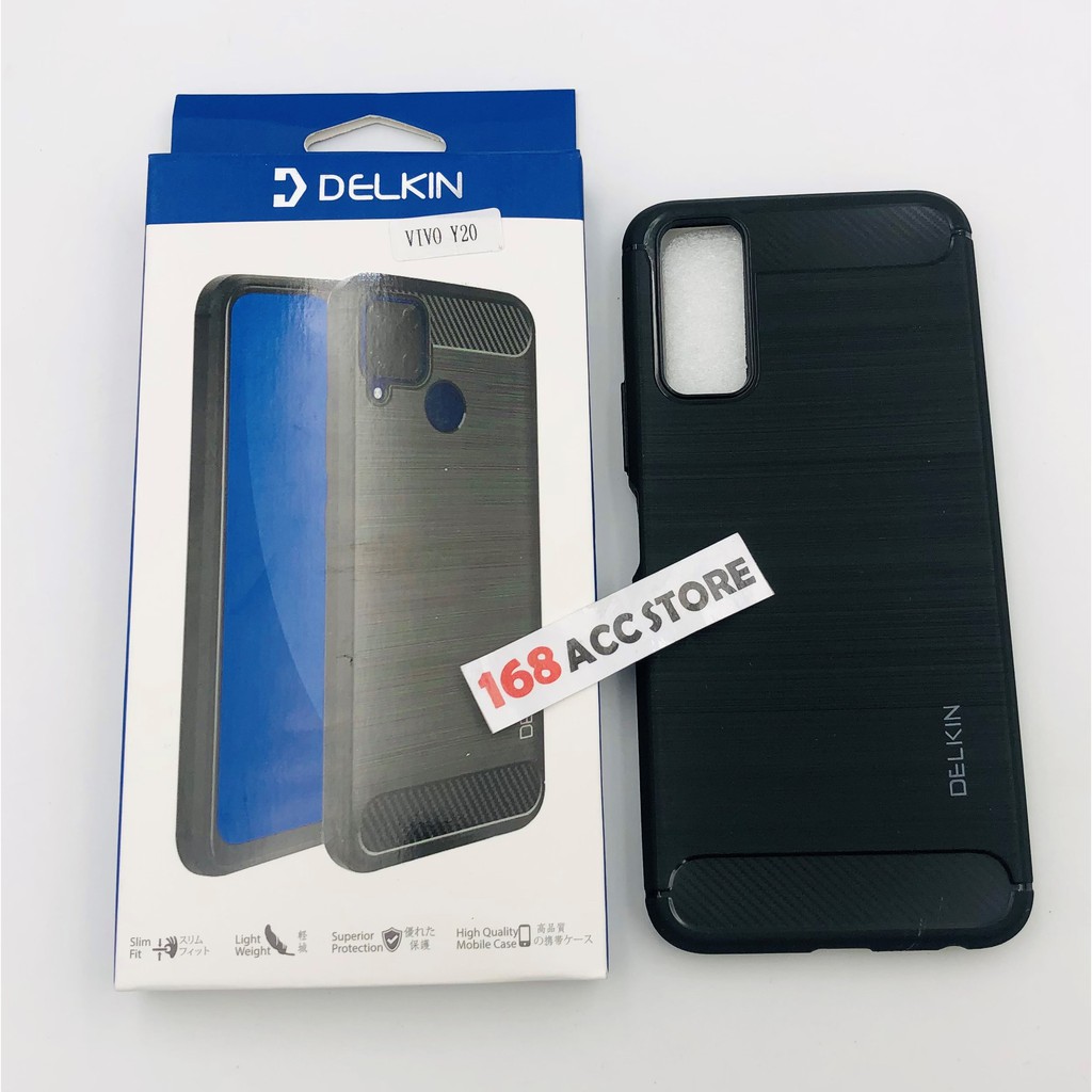 SILIKON VIVO Y20 DELKIN KARBON - SOFT CASE VIVO Y20 - CASE DELKIN
