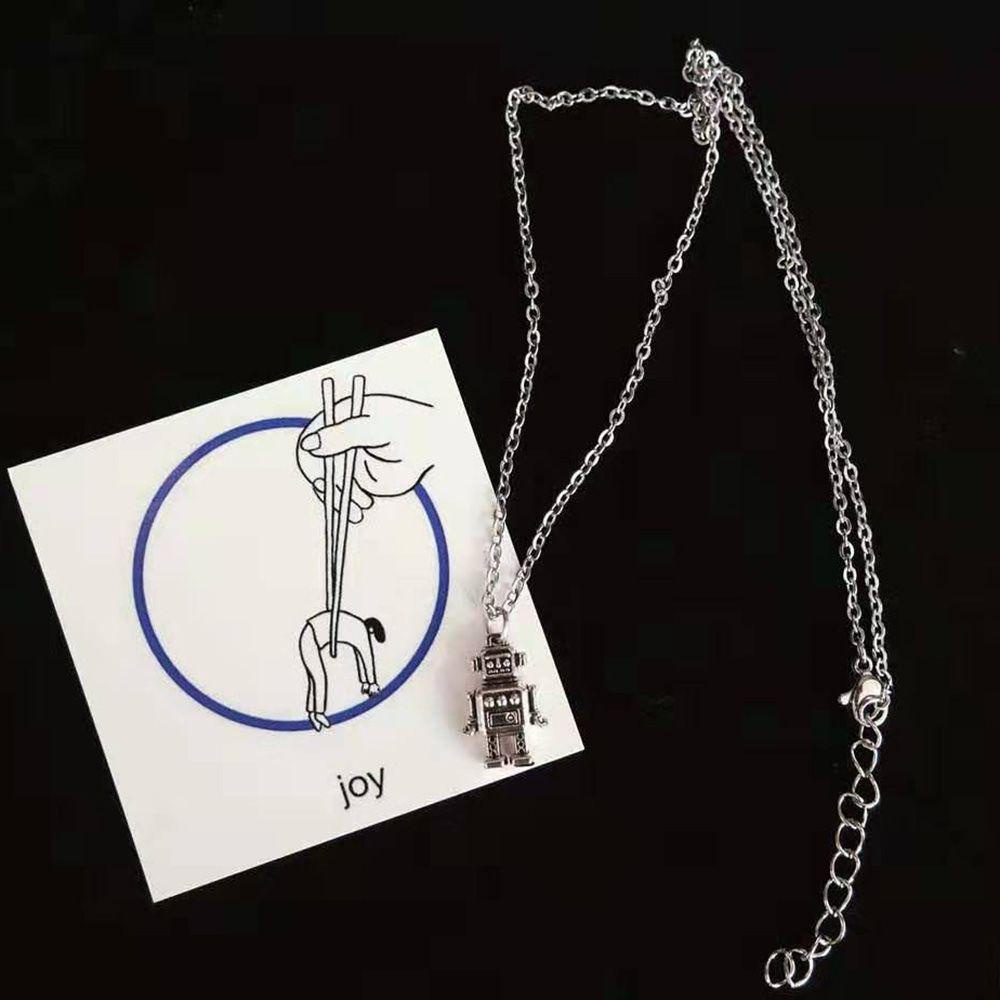 Lily Mini Robot Kalung Pria Baru Liontin Retro Hip Hop Vintage Choker