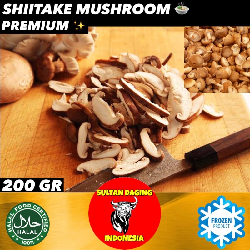 

JAMUR SHITAKE SLICE 200 GRAM/ JAMUR SHITAKE SLICE FROZEN/ JAMUR SHITAKE SLICE MUSHROOMS/ SHIITAKE MUSHROOMS/ SHIITAKE MUSHROOM JAMUR/ JAMUR SHITAKE