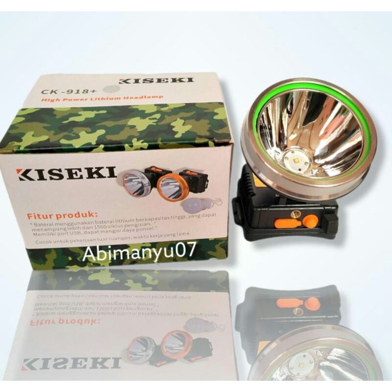 Senter Kepala Kiseki CK-918+ 100W / CK-188 35W Headlamp Outdoor 100 Watt Kiseki CK 918 Senter LED Headlamp Kiseki CK918 100 WATT Senter Murah