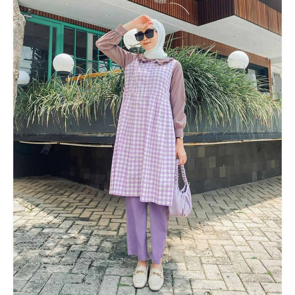 MELITA TUNIK / TUNIK KOTAK PREMIUM / ATASAN WANITA / LILAC / MINT / BIG SIZE / LD 110 /COD / BUSUI