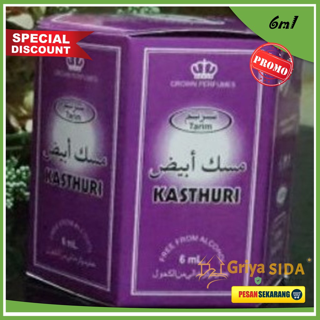 Parfum kasthuri 6ml tarim minyak wangi aroma kasturi misk putih mirip al rehab PROMO!