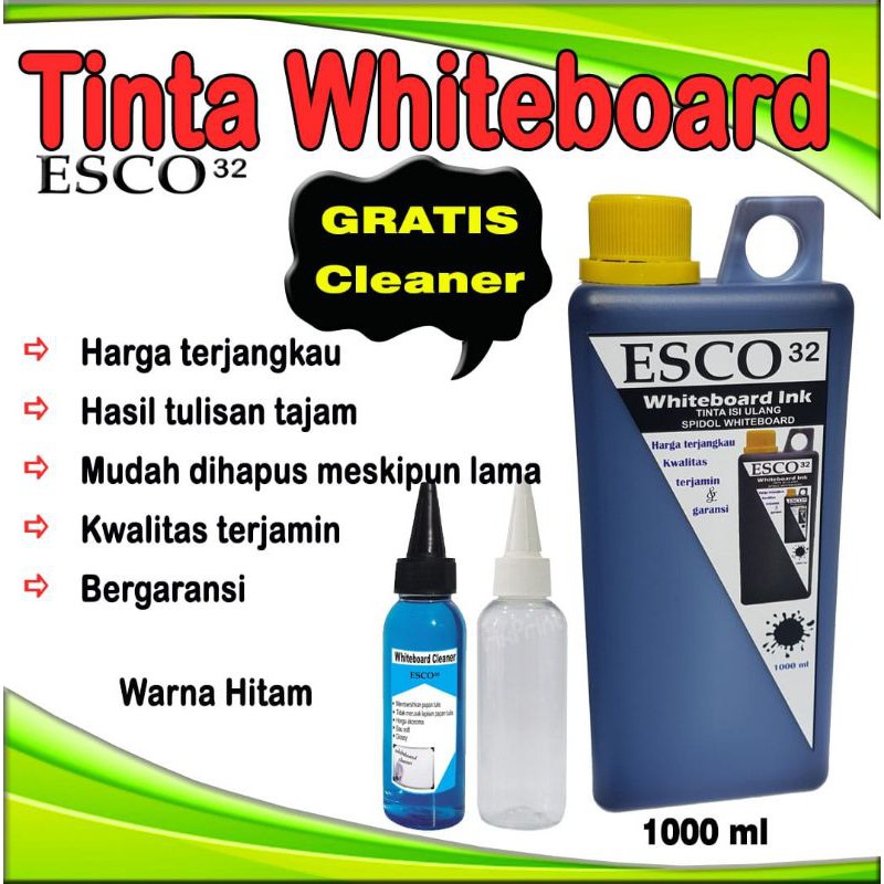 

Tinta whiteboard/papan tulis esco hitam 1000ml