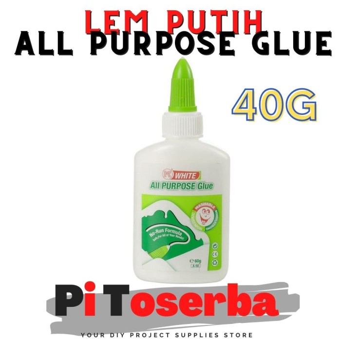 White Craft Glue Lem Putih Serbaguna Untuk Kayu Kertas DLL Isi 40GR