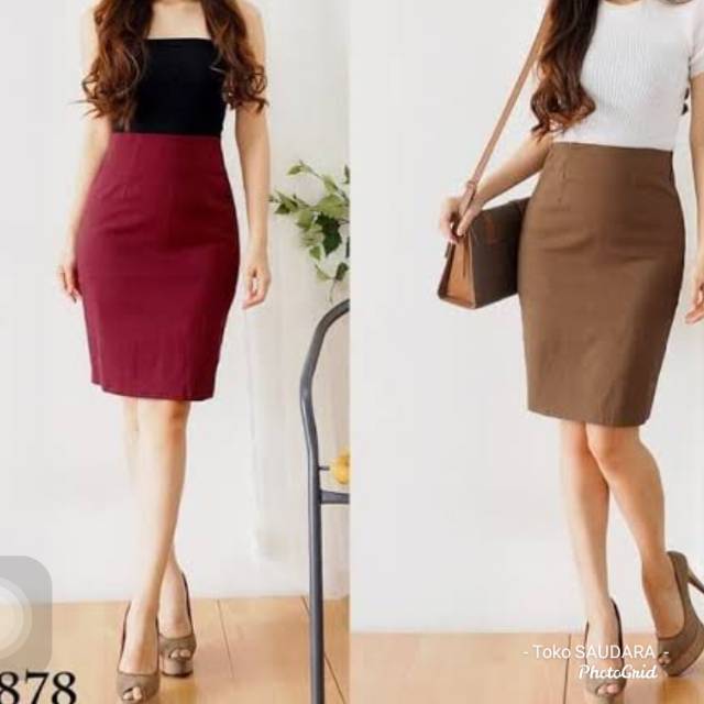 Rok span pendek wedges (bahan import)