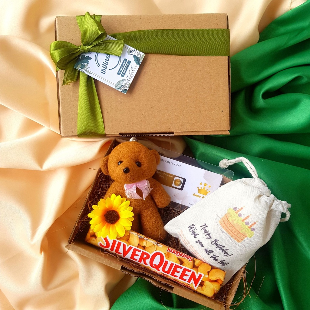 MINIGOLD GIFT BOX/GIFT BOX EMAS MURNI/HADIAH ULANG TAHUN/THE AESTHETIC GIFT BOX/HAMPERS/KADO ULANG TAHUN WISUDA PERNIKAHAN/ ANNIVERSARY IDULFITRI THANKYOU GIFT  BOX