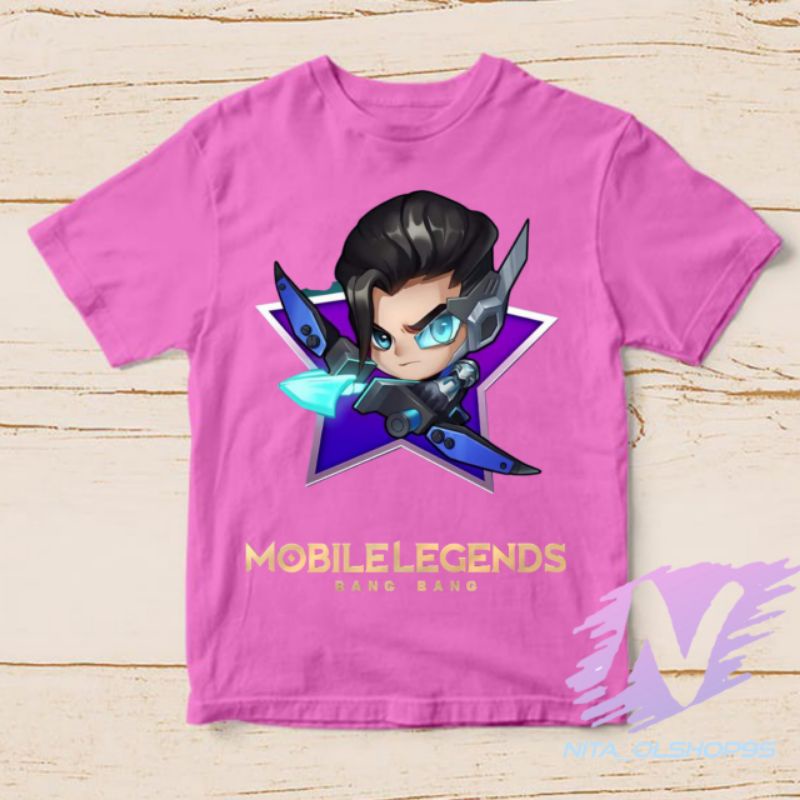 baju anak kaos anak yss mobile legend hero starligth