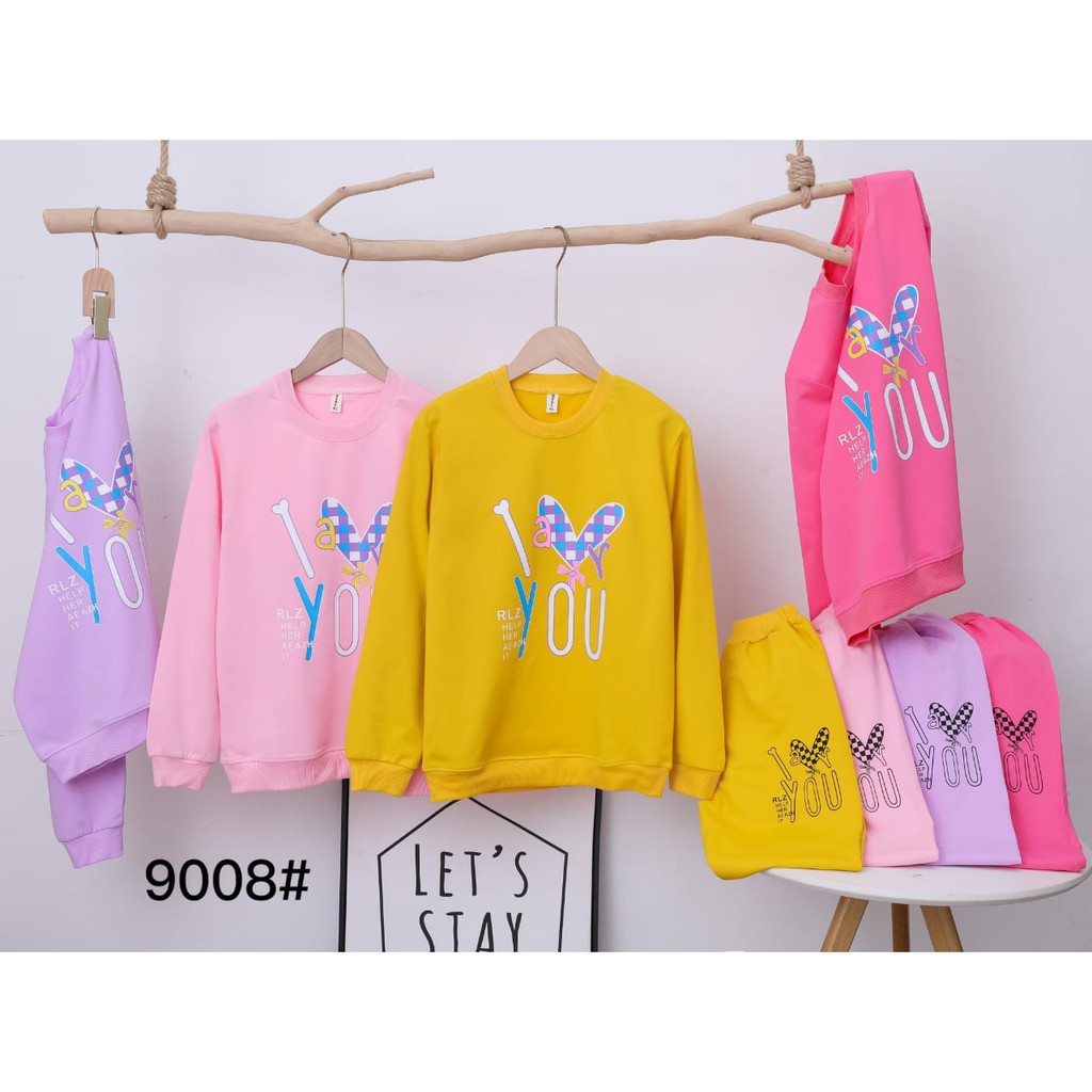 Setelan Sweater Anak Perempuan Usia 7 - 9 Tahun Import Original | Stelan  Switer Anak Cewek Murah