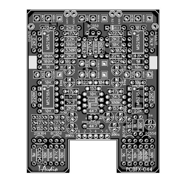 T-Audio PCBFX-044 Based On Boss MT2 Metalzone PCB Distortion Distorsi Pedal Efek Gitar