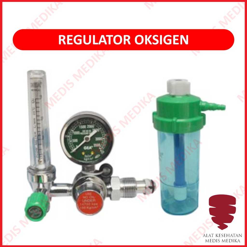 Regulator Oxygen Lotus Tabung Oxigen Rumah Sakit Oksigen O2 Alat Bantu Pernafasan