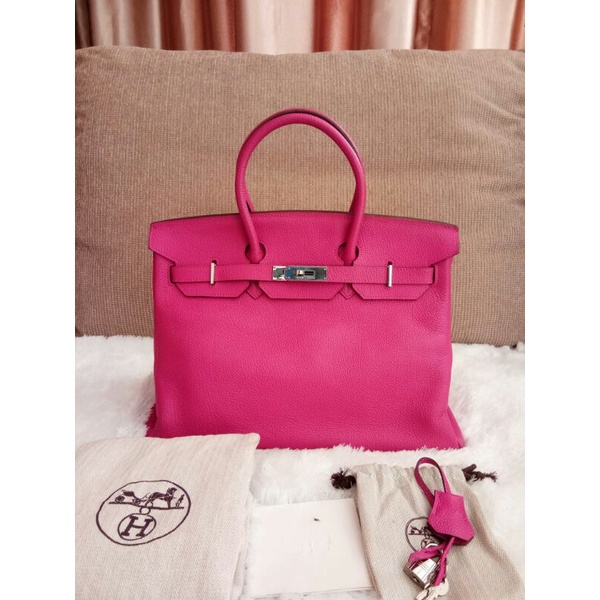 PRELOVED BAG HERMES 35 FUSHIA