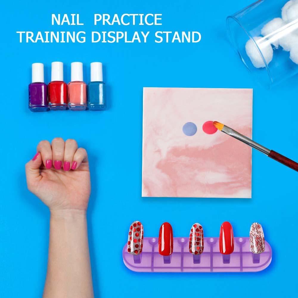 Palet Cat Warna Agustina Acrylic Resin Batu Nail Art Tools Latihan Display Gel Polish Nail Pallet Manicure Palette