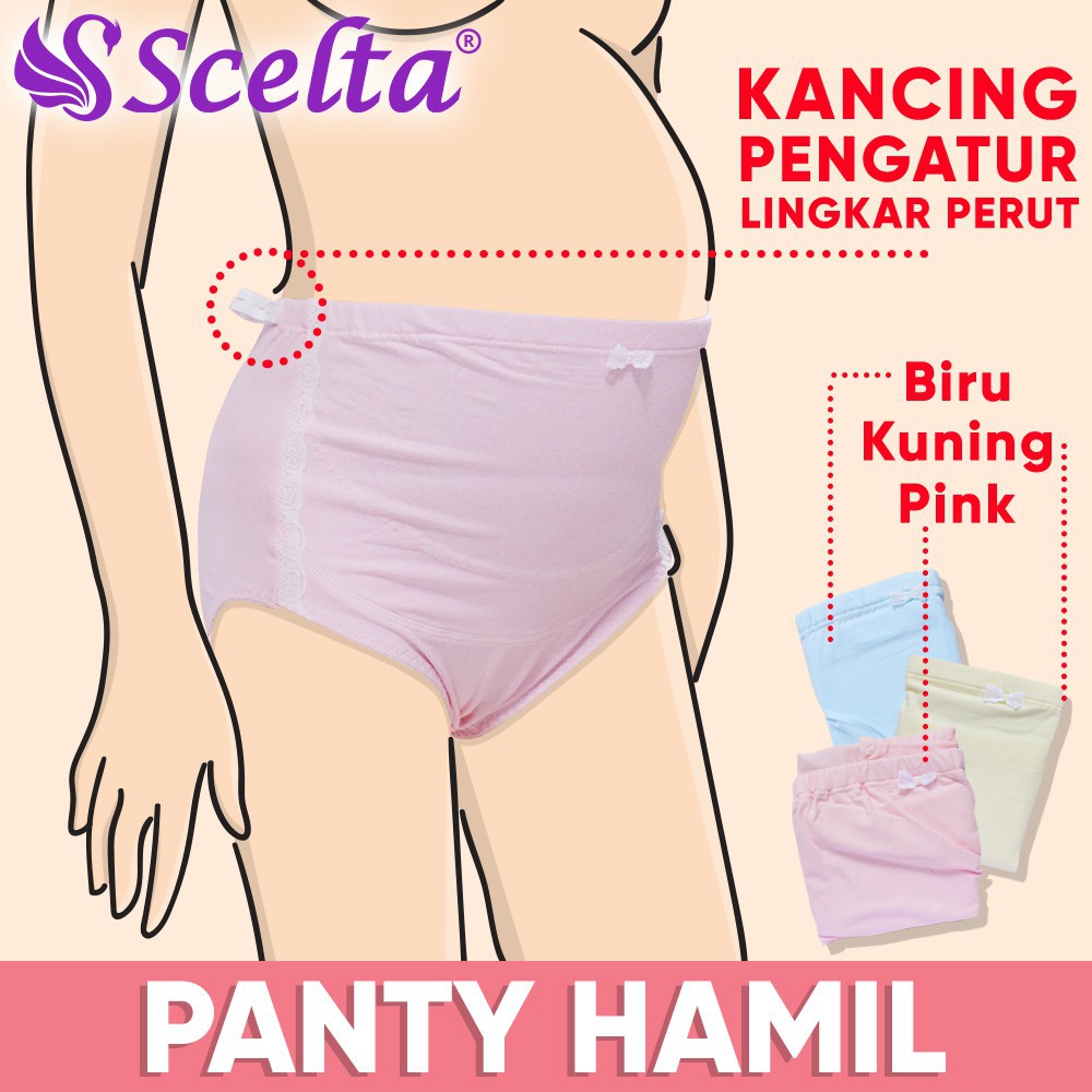 (COD) CD HAMIL CELANA DALAM PANTY KANCING PENGATUR LINGKAR PERUT KATUN SCELTA SCE 1152