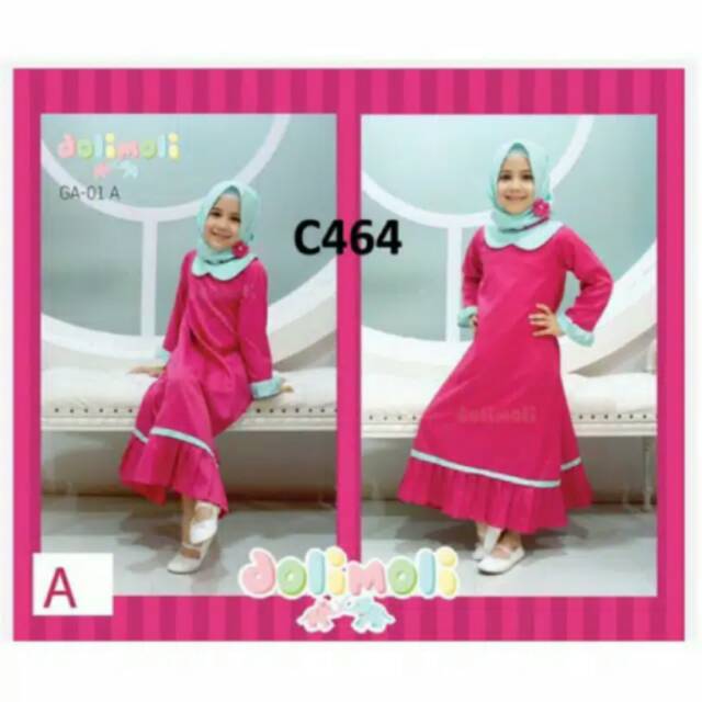 C464 DOLIMOLI GAMIS SET FUSCHIA