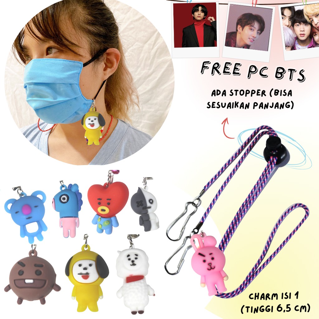 Tali Masker Strap Masker Kalung Masker BT21 BTS Besar Anak Dewasa