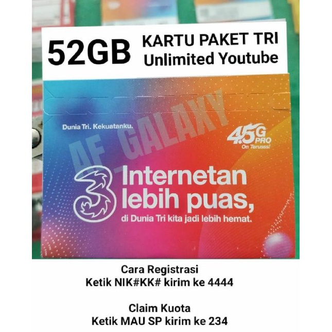 kartu tri 52 GB