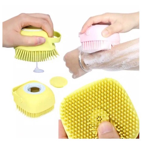 Sikat Mandi Silikon Dispenser Tempat Sabun Mandi &amp; Shampo Spon Sponge [MG68]