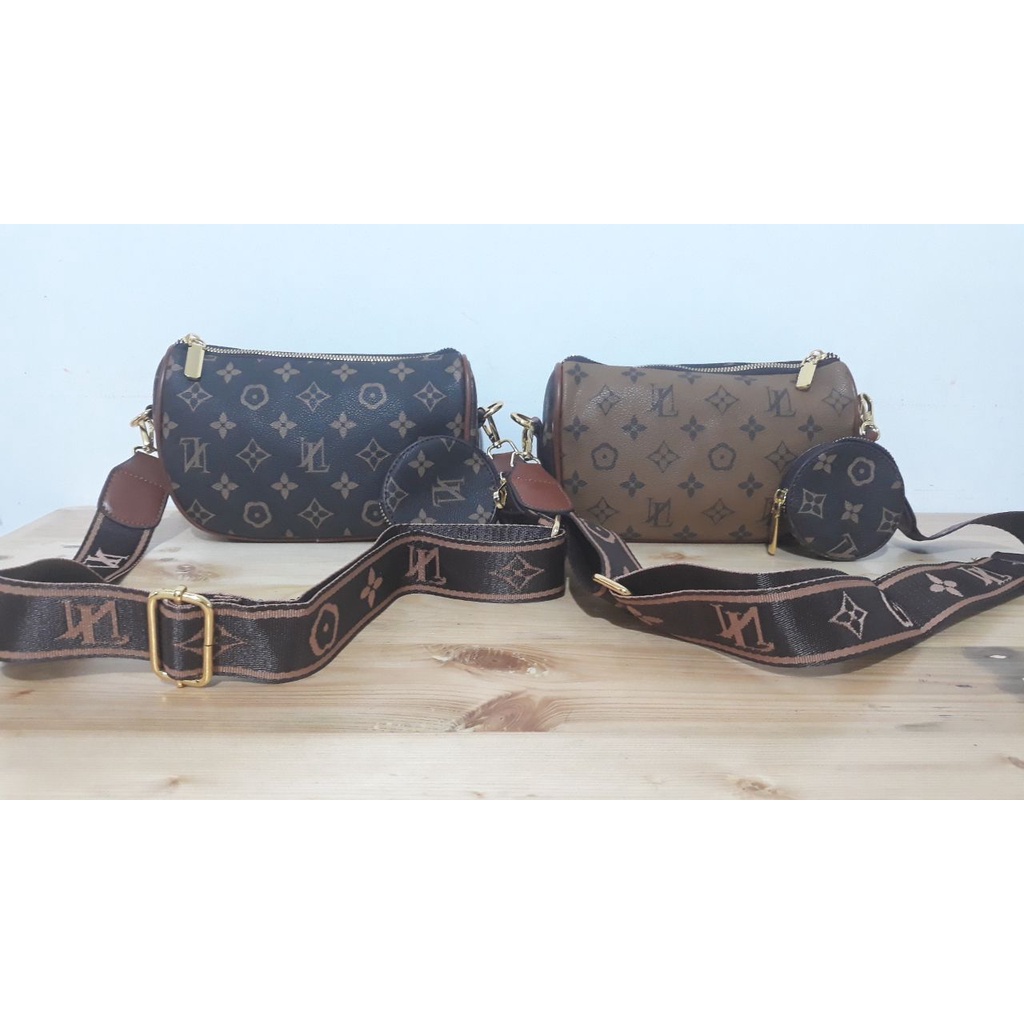 BJ62905 (2IN1) - BROWN/COFFEE - TAS SLEMPANG DOMPET KOIN WANITA FASHION IMPORT MODIS ELEGAN TERMURAH TERLARIS TERBARU BAGSTORE JAKARTA TAS BATAM ZC2905