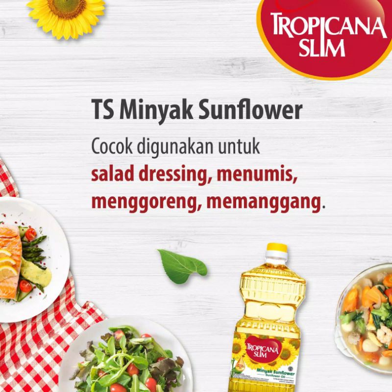 Tropicana Slim Sunflower Oil 946ml sun flower oil minyak bunga matahari sunflowers