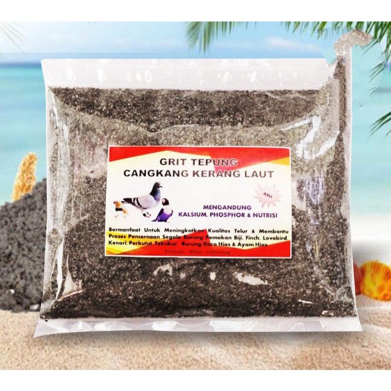 grit tepung cangkang kerang laut pakan burung nutrisi untuk Lovebird , kenari , merpati