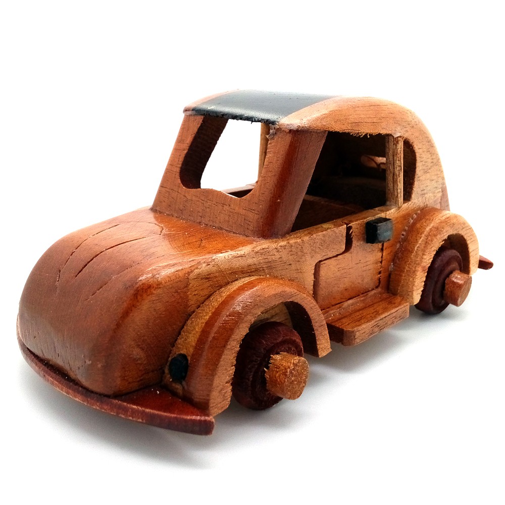 Diecast Miniatur Kayu Kendaraan Mobil Kapal Sepeda - Isi 5 pcs