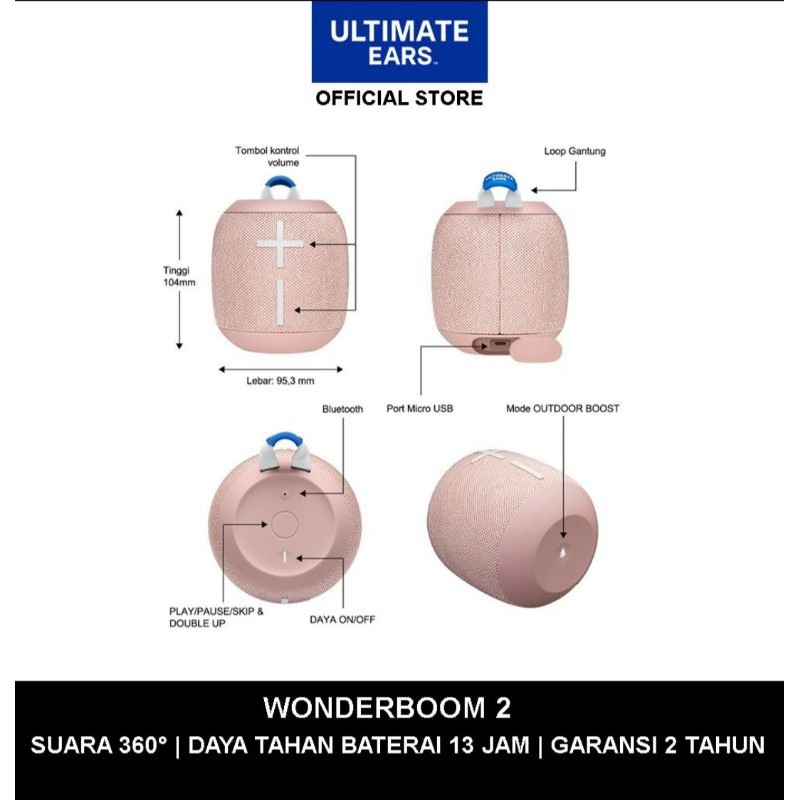 Ultimate Ears Wonderboom 2 Original (waterproof bluetooth speaker)