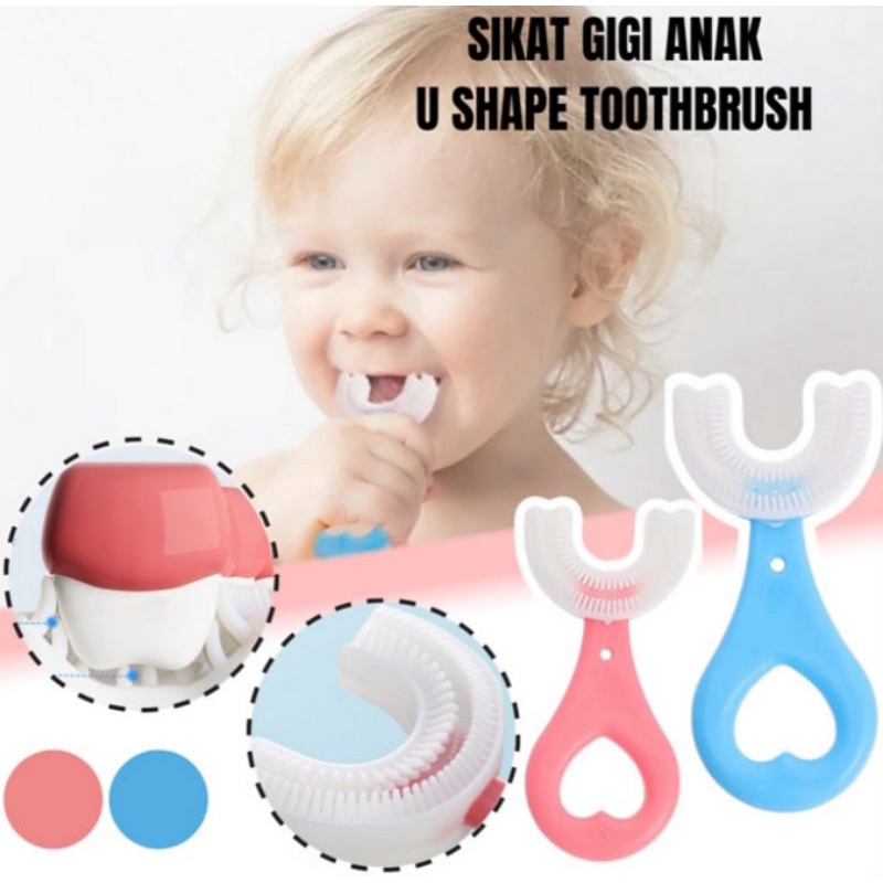 Sikat Gigi Anak bentuk U Shape Bahan Silikon Original
