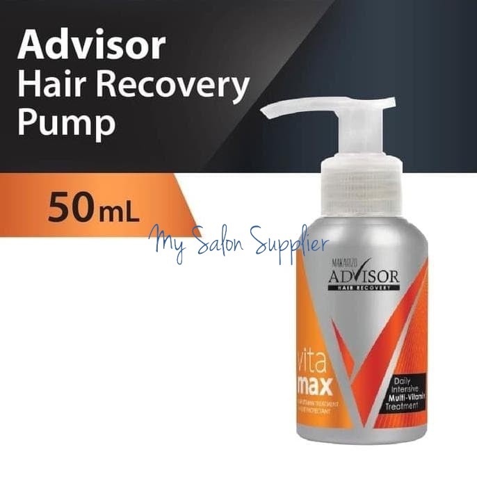 Makarizo Advisor Vitamax Pump 50ml / Vitamin Rambut Hair Treatment / Serum