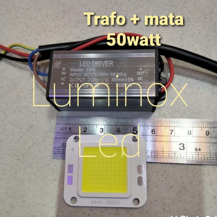 Trafo Led Pju Cobra + Mata Led 50Watt 50 W Driver Led Sorot 50 Watt