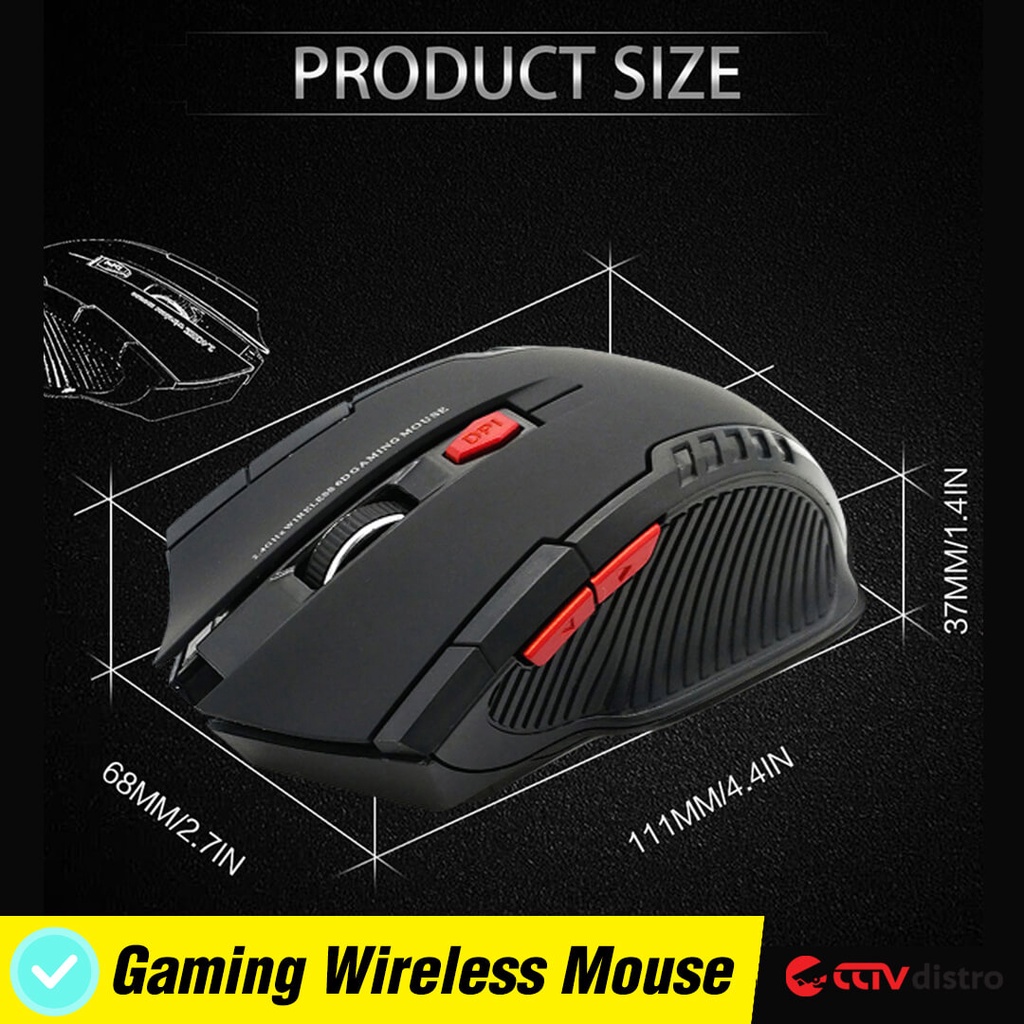 W103 Mouse Wireless Laptop Komputer Gaming Tanpa Kabel Portable Murah Mose Wireles Garansi 1 Bulan