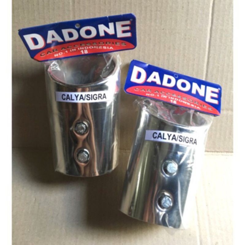 FANTASI KNALPOT CHROME TOYOTA CALYA / SIGRA COVER KNALPOT NIKEL MOBIL CALYA SIGRA