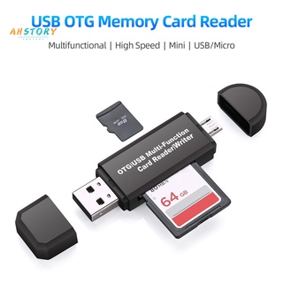 (AHS) Card Reader TF Card Mini USB / Micro USB OTG High Speed Multifungsi Untuk Handphone