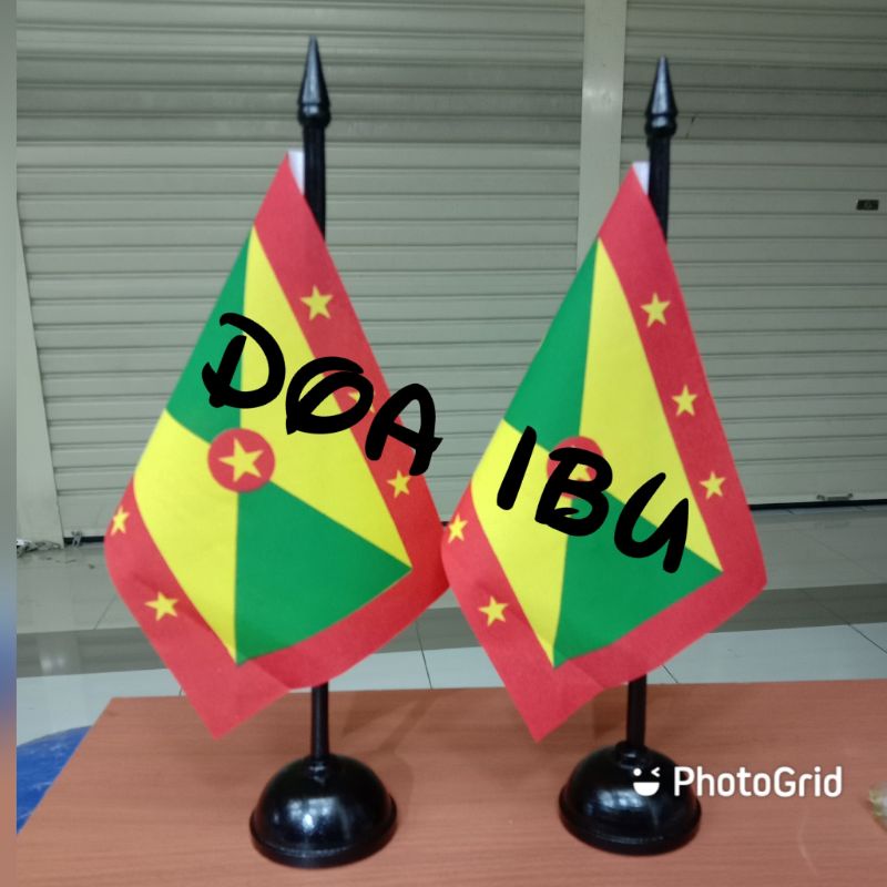 

best seller tiang kayu meja+bendera GRENADA ready stock