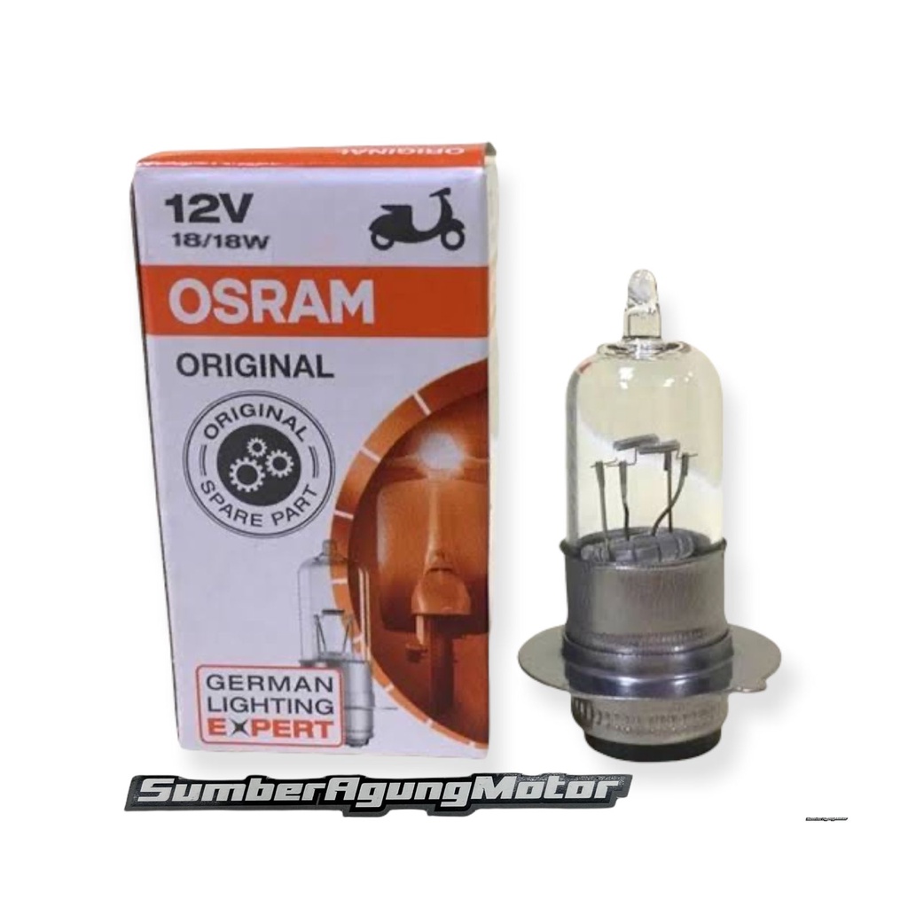 BOHLAM LAMPU MOTOR OSRAM HALOGEN LAMPU DEPAN BEBEK MATIC K1 12 25W 35W